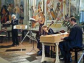 Jiří Stivín & Collegium Quodlibet s programem "Barokní hudba jako inspirace" zahájili v Maškarním sále zámku Český Krumlov Festival komorní hudby, 29. června 2001, foto: Lubor Mrázek