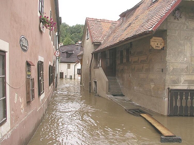 Povodeň v Českém Krumlově, 2002