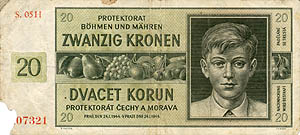Bankovka r. 1939, Protektort echy a Morava, ilustran foto