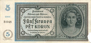 Bankovka r. 1939, Protektort echy a Morava, ilustran foto