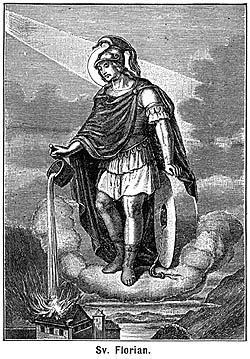 sv. Florian - patron hasi, ilustrace