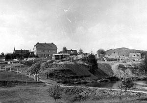 Vstavba nov koly ve Kemi v letech 1950-1952, historick foto