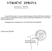 Vron zprva O Keme za rok 2002