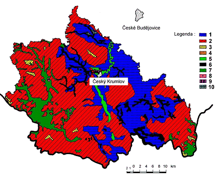 Geobotanick mapa okresu esk Krumlov
