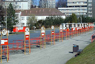 Bus station in esk Krumlov, foto: Lubor Mrzek