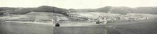 Obec Borov r. 1954, panorama