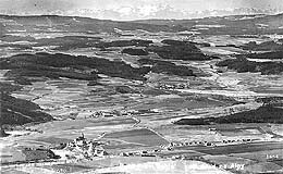 Pohled na Alpy z Klet, hist. foto, sbrkov fond Okresnho vlastivdnho muzea esk Krumlov