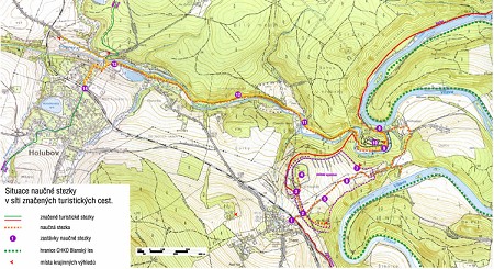 Landkarte des Lehrpfades mit Mastab