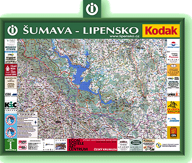 Map information system umava - Lipno region, map sample