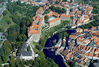 Zmek esk Krumlov, leteck pohled, foto: Lubor Mrzek
