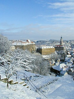 Schloss esk Krumlov, Winteransicht von der Westseite, Foto: Ji Olan