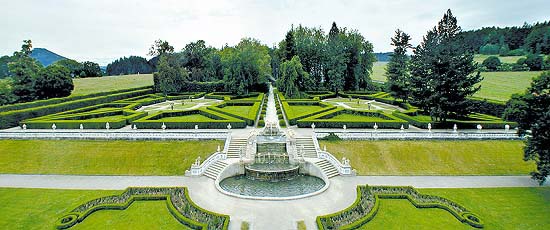 Zmeck zahrada v eskm Krumlov, panoramatick pohled, foto: Lubor Mrzek